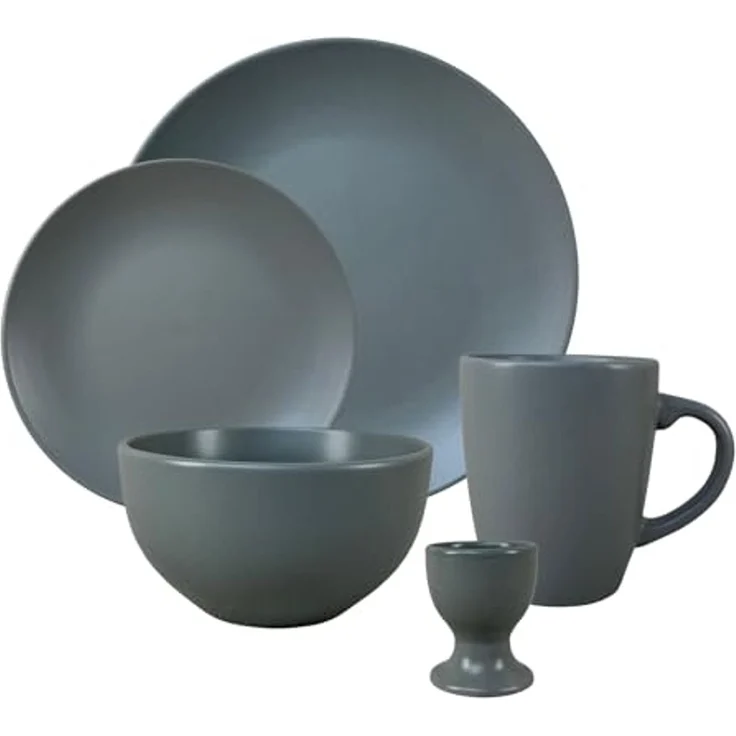 NTK-Collection Frühstücks-Geschirrset Tafelservice für 4 Personen Grau (20-tlg), Keramik, Frühstücksset Geschirrset – Bild 3