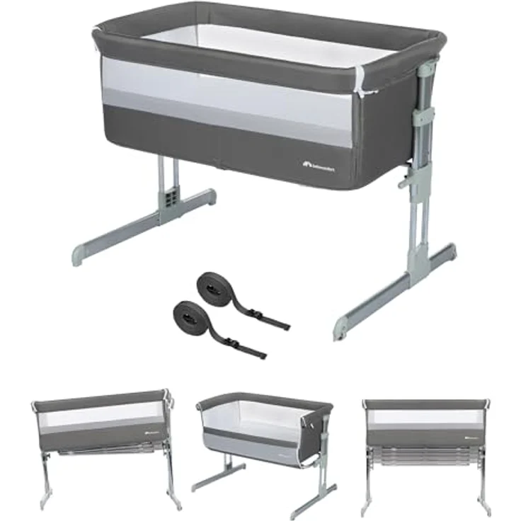Bebeconfort Beistellbett Calidoo, höhenverstellbares Babybett, gemütlich und weich gepolstert, das Beistellbettchen ist nutzbar ab der Geburt bis max. 9 kg, Grey Mist – Bild 2