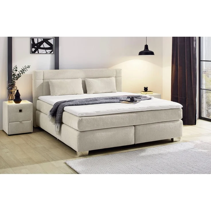 Jockenhöfer 'Romana' Boxspringbett, 180x200 cm, Chenille Beige – Bild 5