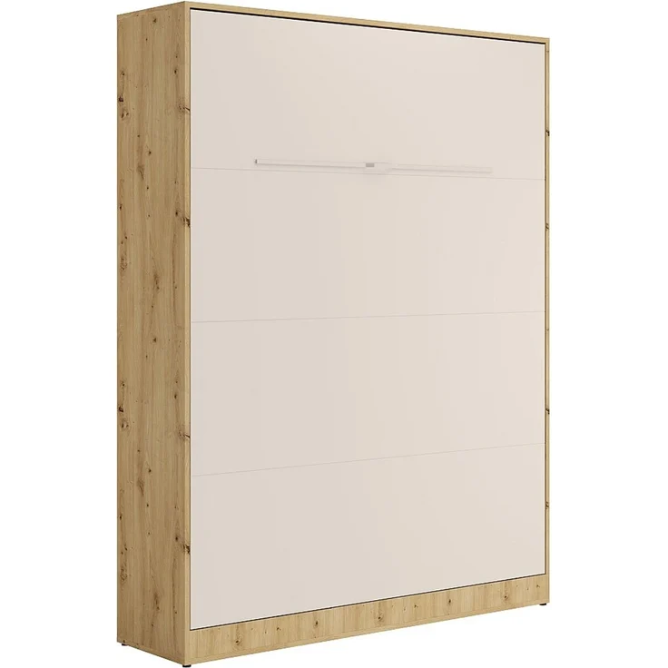 Vente-unique - RAPILI - Schrankbett - Metall - Beige, Naturfarben hell - 159 x 239.2 x 225.2 cm – Bild 6