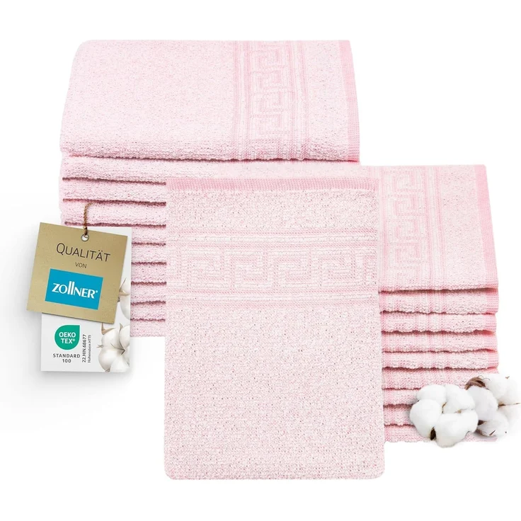 ZOLLNER 20er Set Waschlappen, rosa, Mischgewebe, 16x22 cm – Bild 1