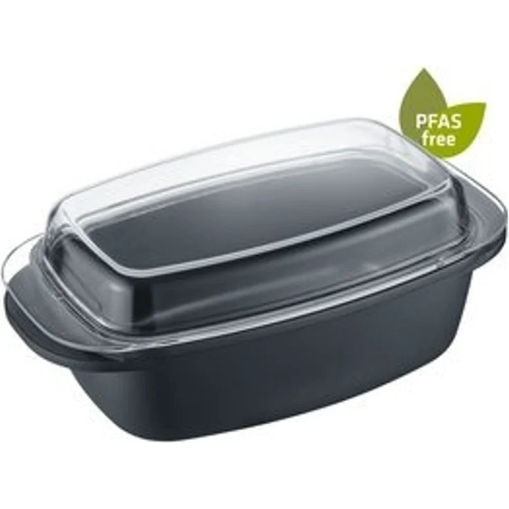 Berndes Bräter RONA, 32 x 21 cm, Schwarz, mit Glasdeckel, Aluminiumguss, 5,2 Liter, hitzebeständig bis 260 °C ohne Deckel – Bild 4