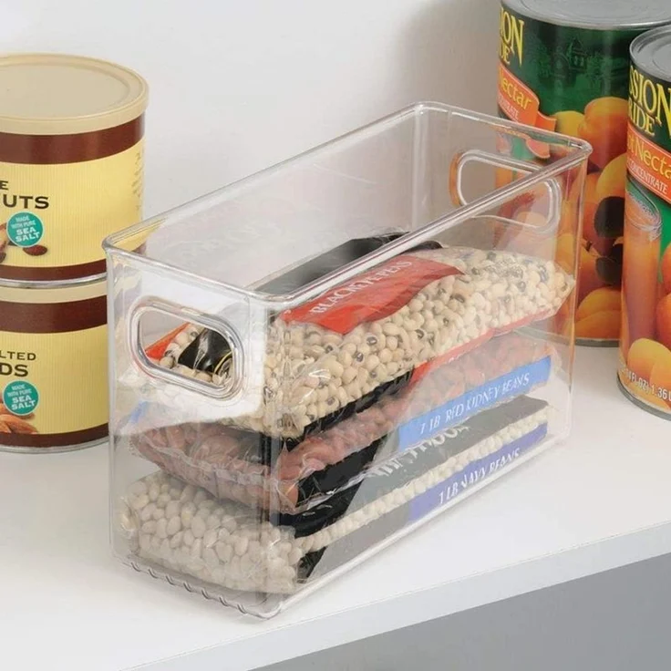 mDesign Aufbewahrungsbox Kühlschrankbox Organizer 4er-Set Griffe Transparent – Bild 2