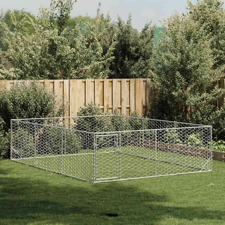 vidaXL Outdoor-Hundezwinger mit Tür 3 x 4 x 1 m Verzinkter Stahl 4105414 – Bild 2