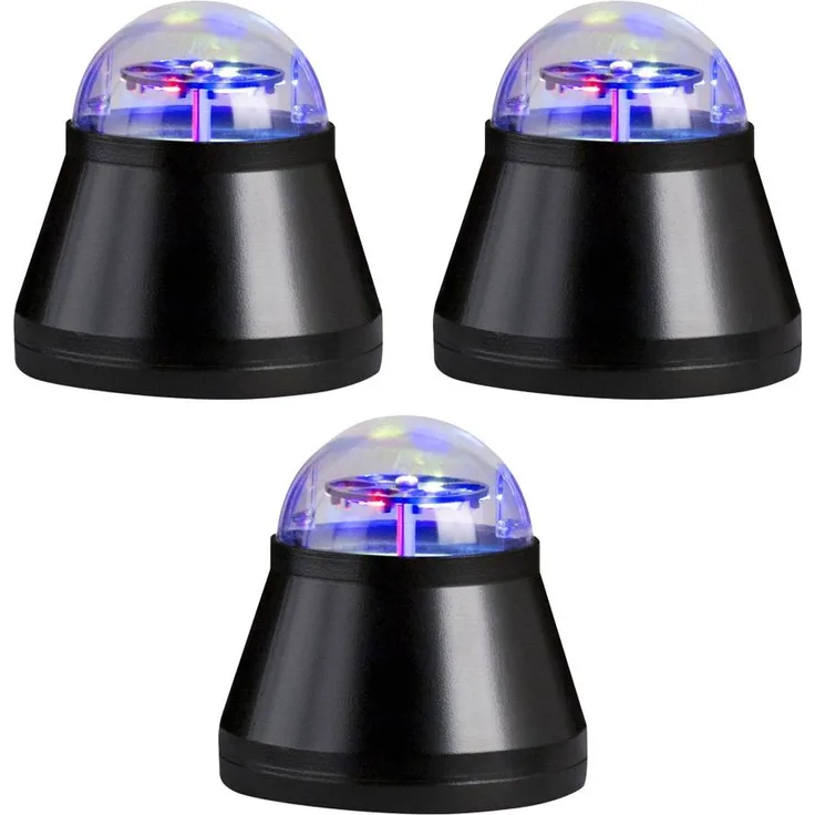 3er Set LED Tischleuchte, Dekolicht, schwarz, bunt, D 10 cm