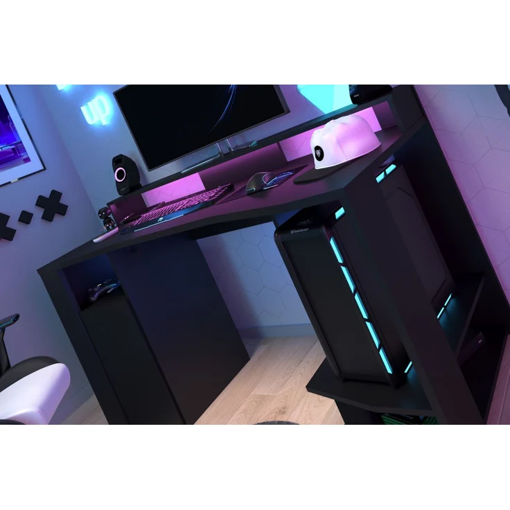 Parisot Gaming Set in schwarz Gamingtisch und Regal – Bild 2