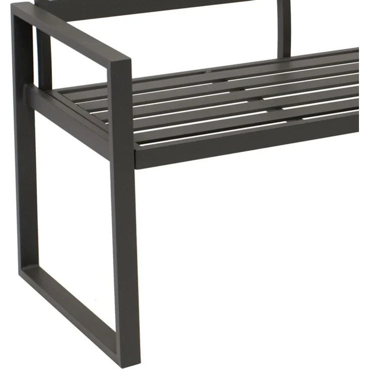 DEGAMO ATLANTA Gartenbank, Aluminium, grau, 2-sitzer, 123cm – Bild 3