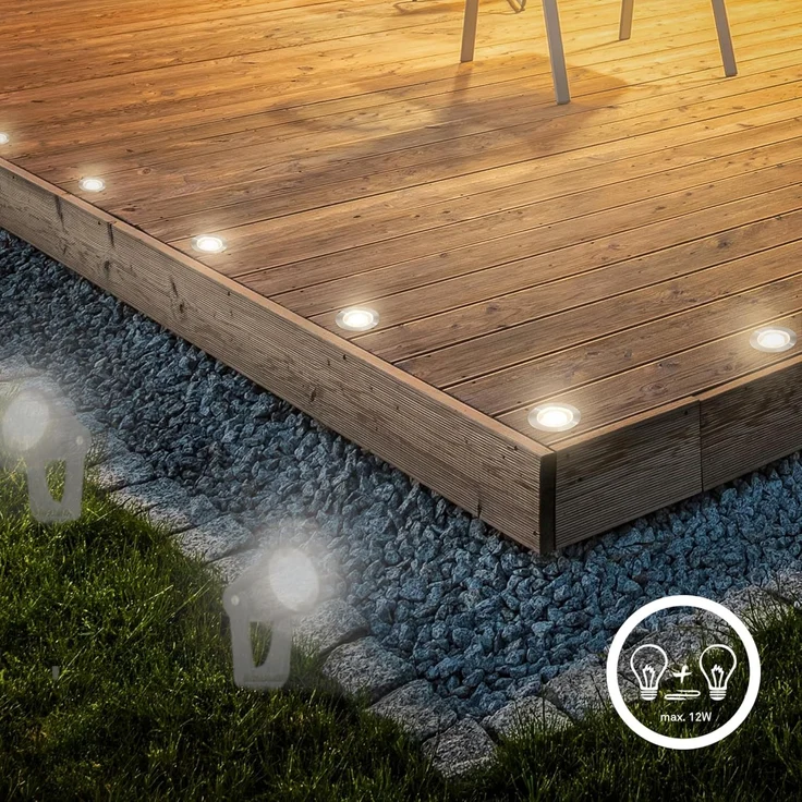 Briloner LED Außen-Bodenstrahler Kebony Connect to Shine 3er Starterset 0,6W warmweiß – Bild 5