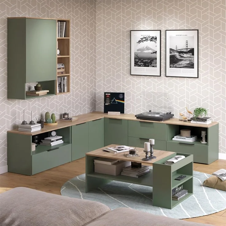 Wohnwand Wido Grün 5 Teile Vicco – Bild 6