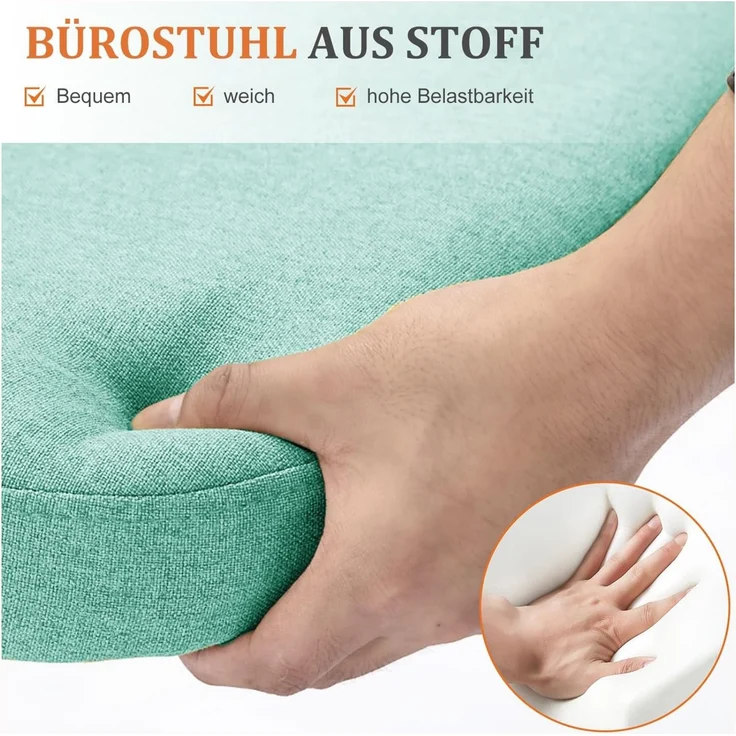 DUMOS Bürostuhl Schreibtischstuhl schminktisch Stuhl kleine Schreibtischstühle mit Rollen niedlicher Drehstuhl mit Rückenlehne armlos Heimbüro Bürostuhl – Bild 6