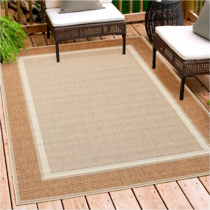 Andiamo Teppich ARIZONA 2, rechteckig, Höhe: 5 mm, Flachgewebe, mit Bordüre, In- und Outdoor geeignet, wetterfest – Bild 1
