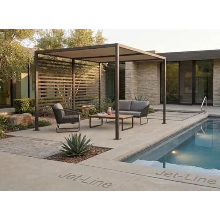 Jet-Line Pavillon Amun 3x4 m, Aluminium Gartenpavillon mit Schiebedach und UV Sonnenschutz in Anthrazit