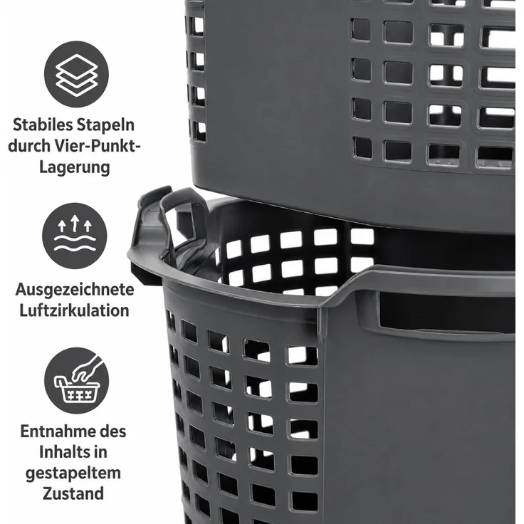 Erntekörbe Gartenkorb 25L Lebensmittelecht Obstkorb 40x30cm ineinander & übereinander stapelbar | Made in Germany als Obstkorb, Laubkorb und vielseitiger Erntekorb – Bild 5