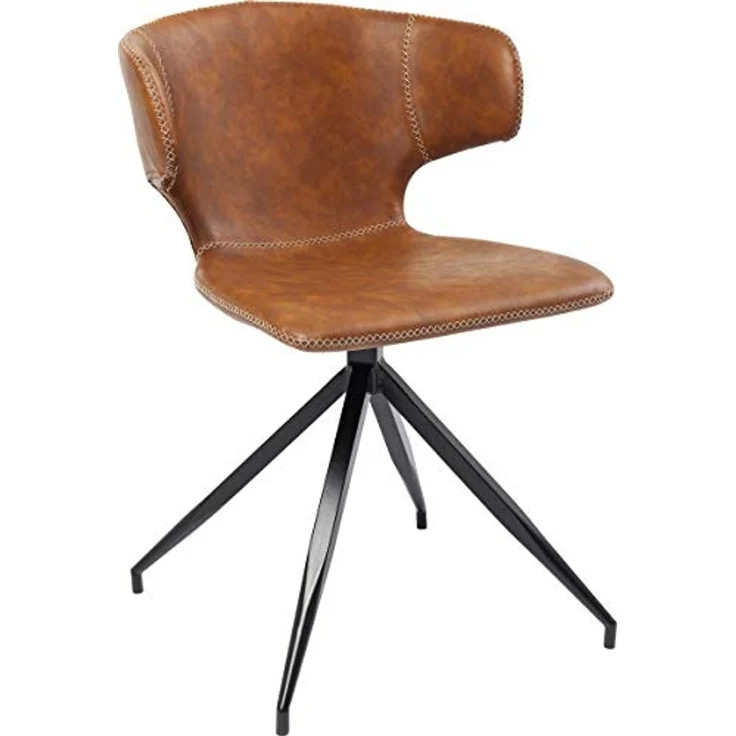 Kare Design Stühle Rusty, 2er Set, Braun, Polsterstuhl, Kreuzstichnaht, Komfortabel, Vintage, Retro, Esszimmer, Konferenzzimmer, Home Office, 79x55x54 cm (H/B/T) – Bild 3