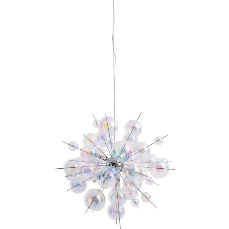 näve Pendelleuchte Explosion, ohne Leuchtmittel, irisierende, transparente Glaskugeln, für 10 x G9 Sockel, Ø 65 cm – Bild 2