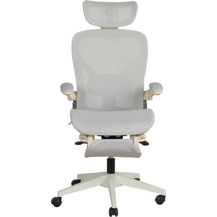 Klappbarer ergonomischer Bürostuhl, kleiner Platz-Klappstuhl mit Taillenstütze, Ganznetzschiebekissen, klappbare Armlehnen, 3D-Kopfstützen und Bürostuhl mit Arbeitspedalen,grau--Herde--129x48.5x62cm--YOUDENOVA – Bild 10