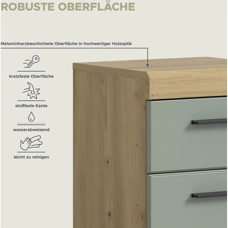 Xonox Scout Standschrank (B/H/T: 37x88x31 cm) in Salbei und Artisan Eiche Nachbildung – Bild 11