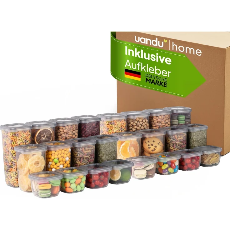 uandu home Vorratsdose Vorratsdosen mit Deckel Luftdicht, Vorratsbehälter Set, BPA Frei, (Vorratsbehälter Set, Aufbewahrungsbox Küche, BPA Frei Kunststoff, Luftdichte Aufbewahrungsbox) – Bild 5