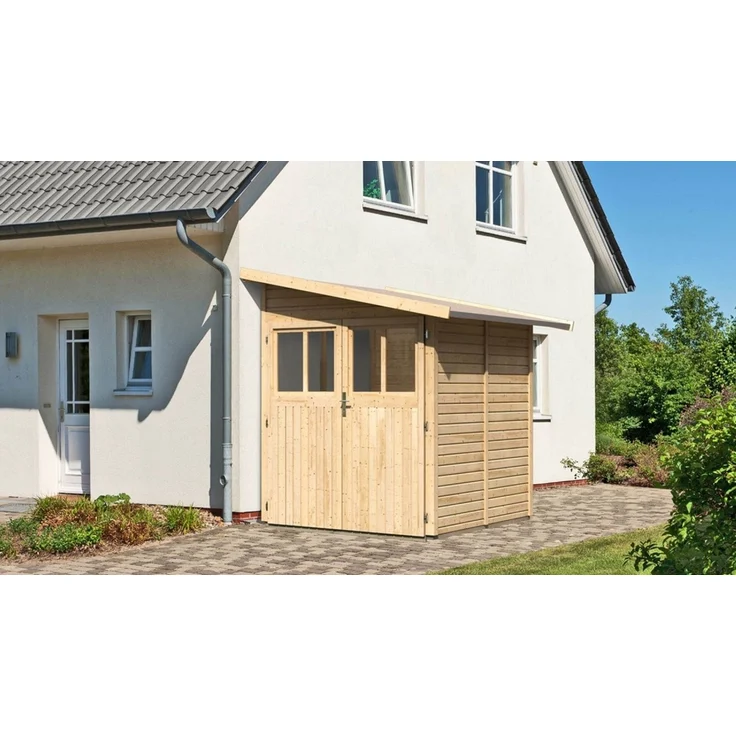 Karibu Gartenhaus Wandlitz 2 Anlehnhaus 19mm naturbelassen – Bild 2