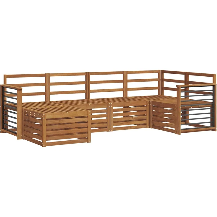 vidaXL Outdoor-Sofagarnitur 6 stk. 5-Sitzer Natur Massivholz Akazie 3375099 – Bild 2