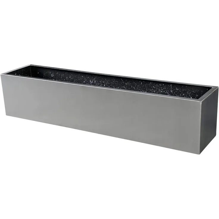 VIVANNO Balkonkasten Edelstahl BALKONIX Kasten - Edelstahl Gebürstet Gebürstet (1 St), 80 x 17 x 17 cm