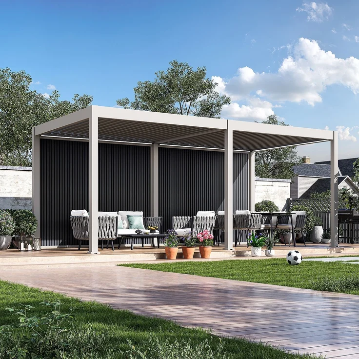 Weide WPC Sichtschutzwand anthrazit für Pergola – Bild 1