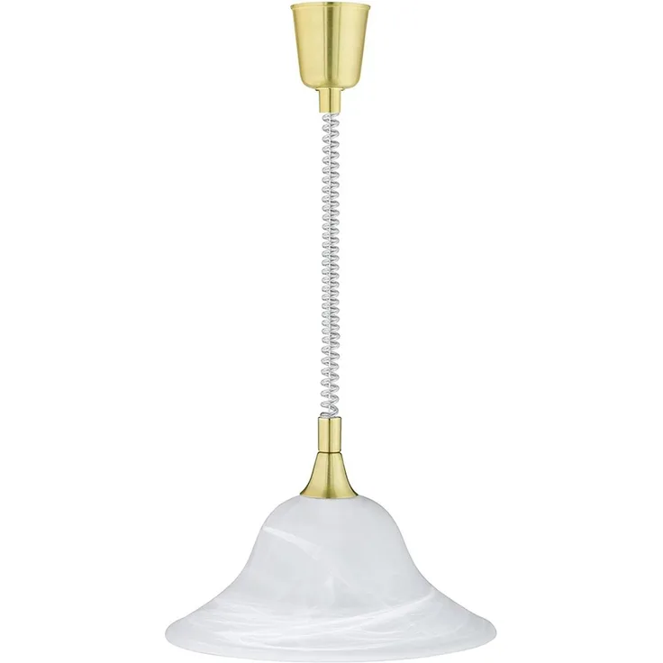 Zugpendelleuchte VIOLA Glas weiß höhenverstellbar Messing, Ø 39cm