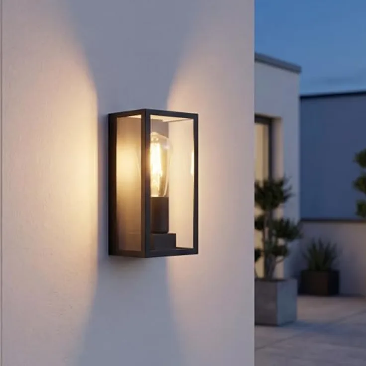 Licht-Erlebnisse Außenwandleuchte Vintage Schwarz, wetterfest IP44, E27 max. 60 W, 23,5 cm Höhe für Garten, Terrasse und Eingang