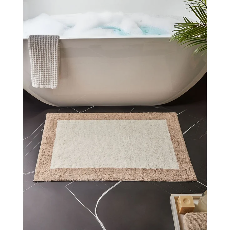 Badematte KABRI Braun Beige 60 x 90 cm Baumwolle – Bild 3