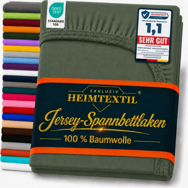 EXKLUSIV HEIMTEXTIL Jersey Spannbettlaken 140 - 160 x 200 cm Dunkelgrün