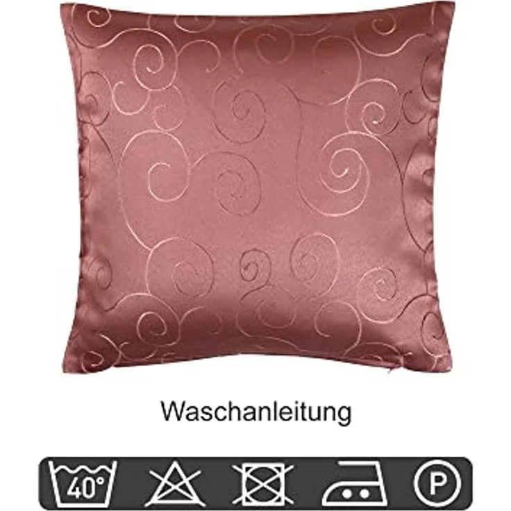 Haus und Deko Kissenbezug Kissenbezug Damast Circle Ornamente, (1 Stück) – Bild 3