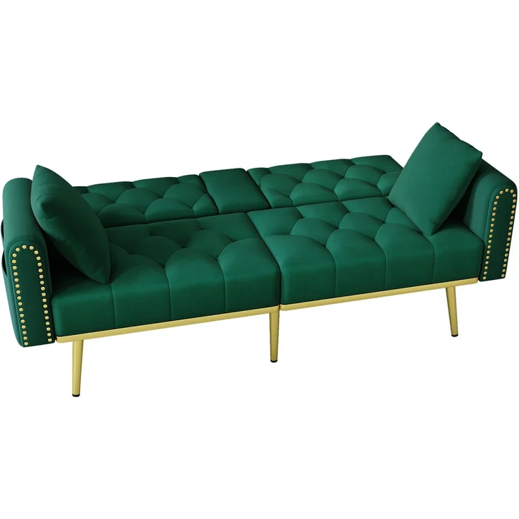 Merax Schlafsofa 2-Sitzer-Sofa mit Liegefunktion, drei verstellbaren Neigungswinkeln und Getränkehalter, Grün – Bild 6