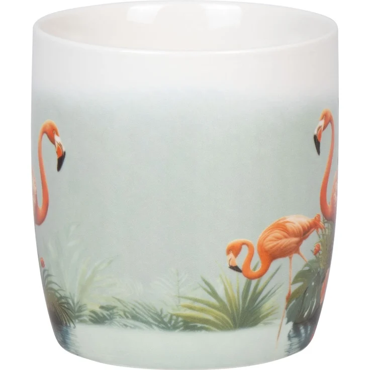 KÖNITZ 1172753059 Becher Jungle Flamingos 390 ml aus Bone China Porzellan / Dschungel Flamingos – Bild 4