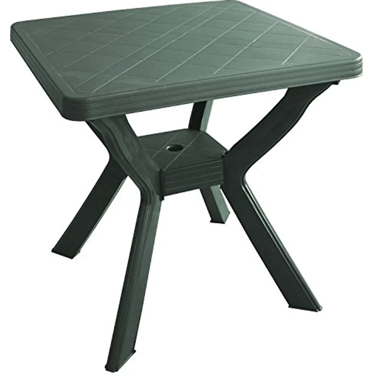 Quadratischer Gartentisch, Made in Italy, 70 x 70 x 72 cm, Farbe Grün – Bild 2