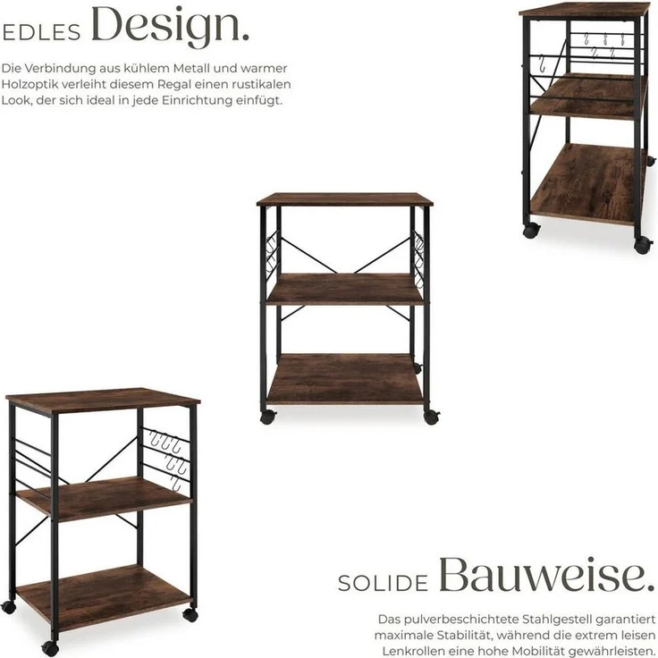 tectake Servierwagen Rugby, Industrial Style – Bild 3