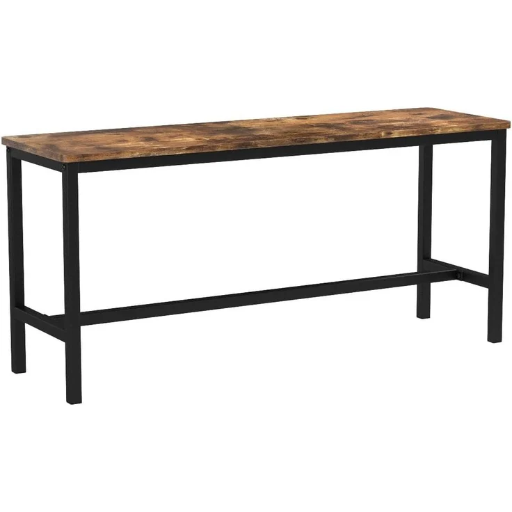 Vasagle Sitzbänke für Esszimmertisch, 2er Set, Küchenbänke, Esstischbänke, 108x32. 5x50 cm, Küche, Esszimmer, stabiles Eisengestell, Industrie-Design, Vintage, Dunkelbraun von Songmics KTB33X – Bild 4