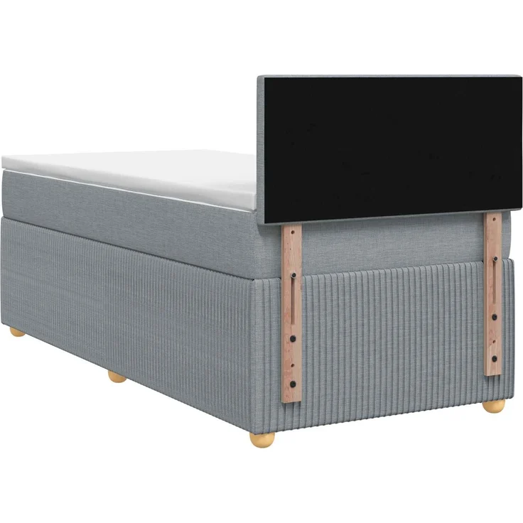 vidaXL Boxspringbett mit Matratze Hellgrau 90 x 190 cm Stoff 3451356 – Bild 8