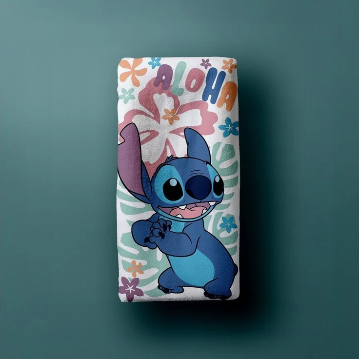 Lilo & Stitch Badehandtuch Strandtuch 70x140 cm aus Baumwolle – saugfähig & weich – Bild 1