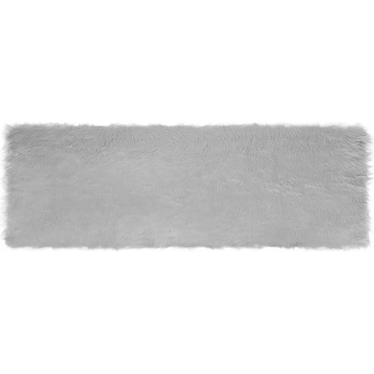 vidaXL Kunstschaffell Teppich Tafalla Grau 80 x 250 cm Polyester 42021524 – Bild 1