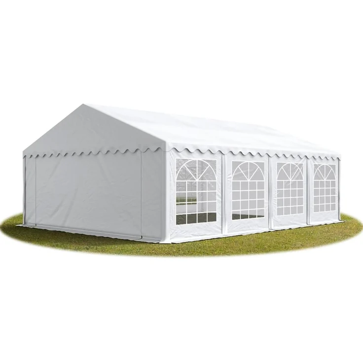 TOOLPORT Partyzelt Festzelt 6x8 m Garten-PavillonZelt ca. 500g-m² PVC Plane in weiß Wasserdicht