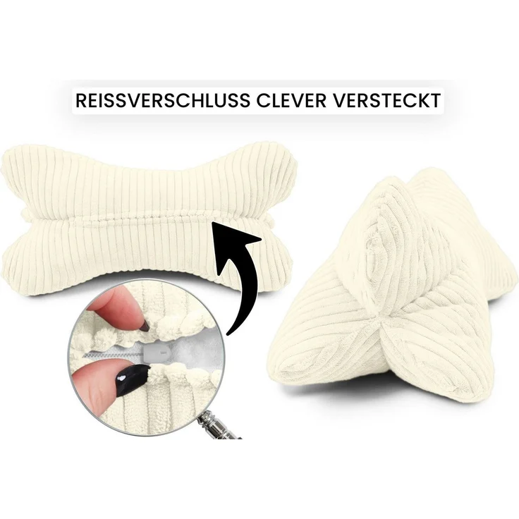 Amilian Nackenkissen - Leseknochen ca. 44x22 cm - Knochenkissen - Lesenknochenkissen, waschbar, Buch- und Tabletstütze - Lesekissen zum Relaxen, Knochenkissen zum Lesen - Knochenform Kissen - Nackenkissen – Bild 2
