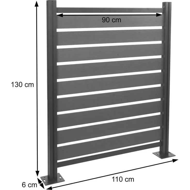 Alu Mülltonnen-Zaun HWC-K57, Basiselement Mülltonnenverkleidung, Holzoptik erweiterbar 130x110x6cm ~ hellbraun – Bild 3