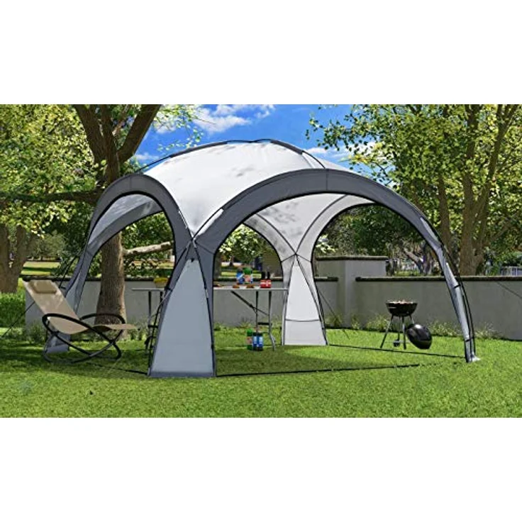 Bc-elec HOPW-LED35G Gartenlaube 3,5x3,5m mit LED-Beleuchtung und Solarpanel, Partyzelt, Gartenpavillon – Bild 2