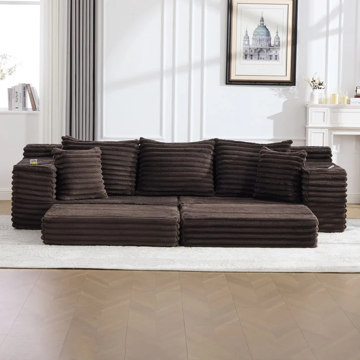 ZUBALIYA Schlafsofa 98x87 cm, mit Stauraum, mit Treppe, mit Leiter, mit Cordbezug, mit Schaumstoffpolsterung, Rot – Bild 14