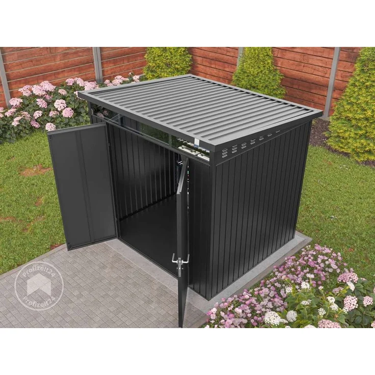 GFP Primeyard Gerätehaus Metall Gartenhaus 210x180x205 cm Geräteschuppen Satteldach anthrazit – Bild 3