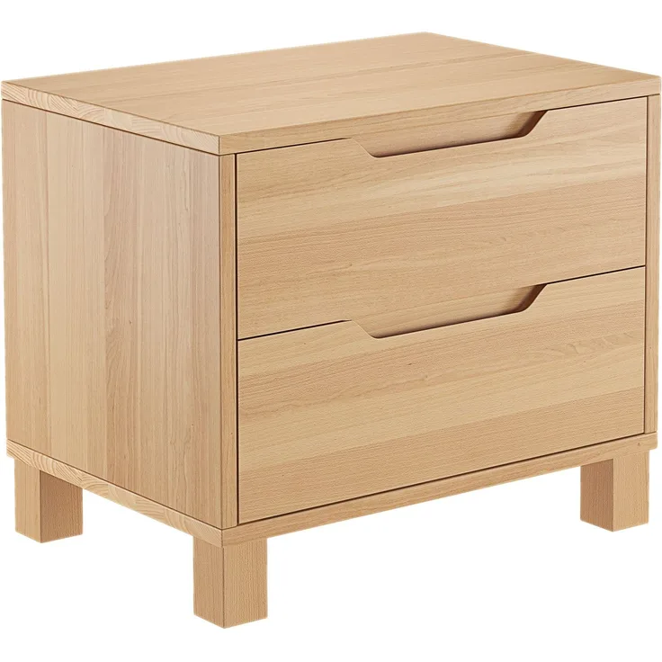 Nachttisch Buche Nachtkästchen Bettkommode Nachtschrank mit Schublade 90.20-K43