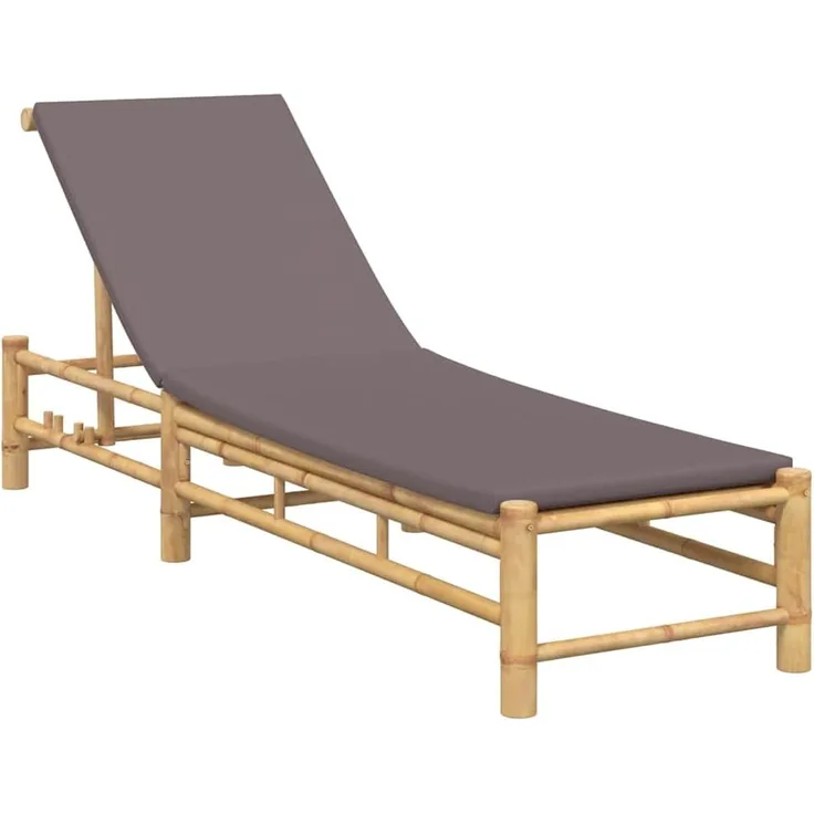 vidaXL Sonnenliege mit Auflage 55x199x30 cm Bambus 4108227