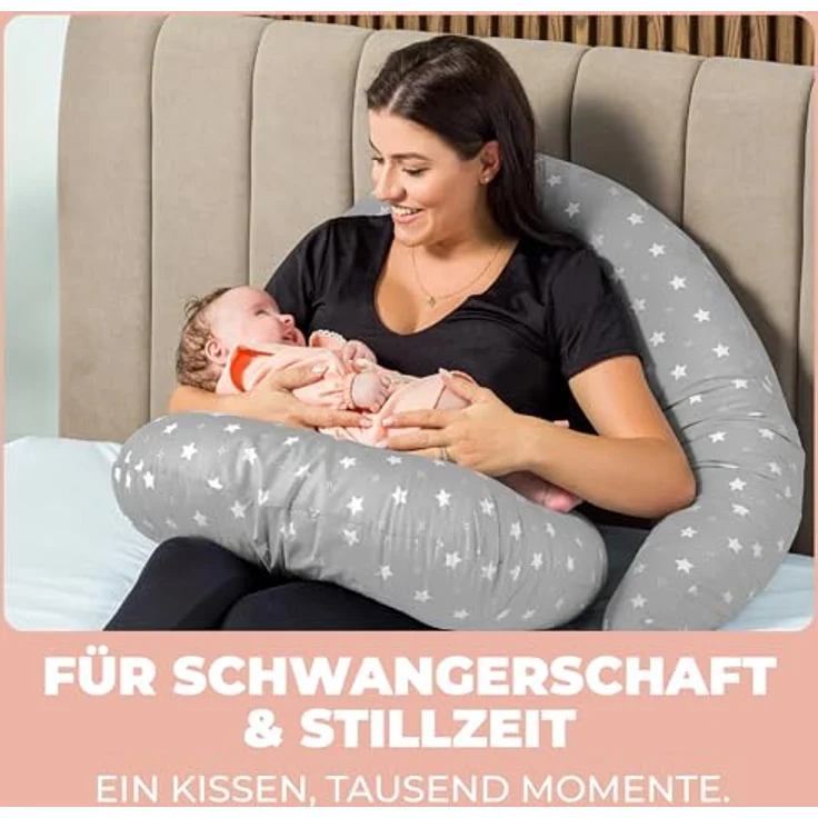 Stillkissen Schwangerschaftskissen XXL 200x70cm Lagerungskissen für Baby/Erwachsene Kissen für Schwangere Seitenschläferkissen mit Bezug aus Baumwolle Ergonomisch & Multifunktional 100% Waschbar – Bild 7