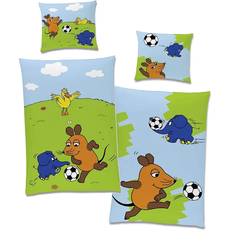 Bettwäsche 'Die Sendung mit der Maus Fuball-Turnier' Linon / Renforce