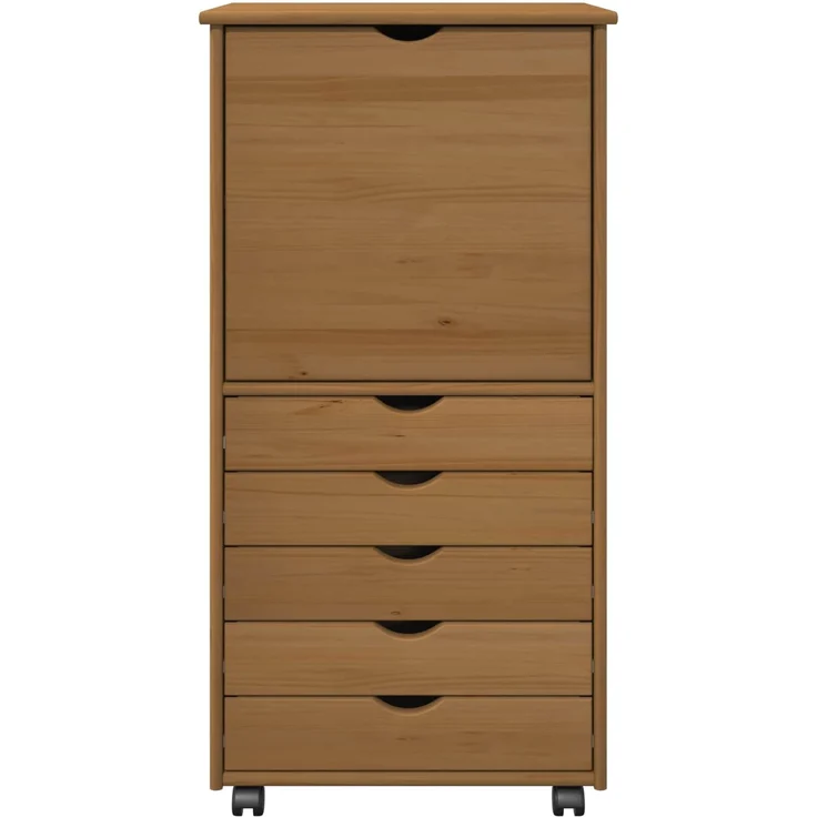 vidaXL Rollschrank MOSS 53 x 39 x 103 cm Massivholz Kiefer Honigbraun 42028368 – Bild 5